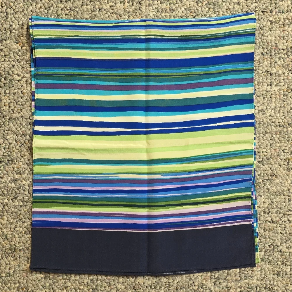 Anthropologie Mod Stripe Silk Oblong Scarf